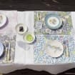 Tischsets Erdbeerdieb“ aus Leinen Tischdekoration mit botanischem Print, 32 x 48 cm
