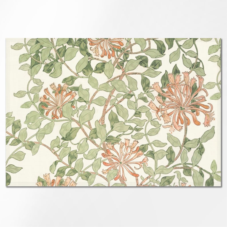 Geißblatt-Motiv aus  Leinen, 32 x 48 cm