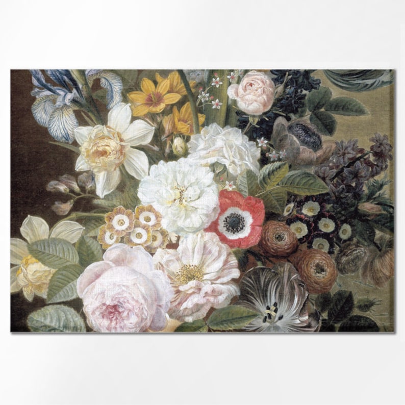 Tischset aus Leinen mit Blumenmuster; Tischset mit einem Vintage-Druck