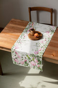 Pfingstrosen Tischläufer aus Leinen, Tischdeko im Bauernhaus-Stil für Party und Alltag