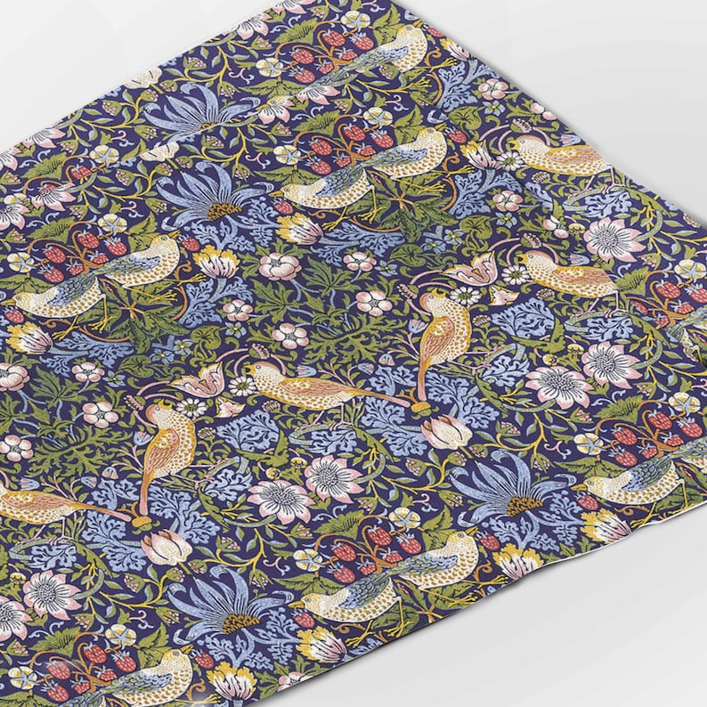 Tischsets Erdbeerdieb“ aus Leinen Tischdekoration mit botanischem Print, 32 x 48 cm