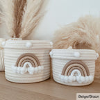 2er Set Aufbewahrungskörbe für den Wickeltisch, ca. 20 cm und ca. 16 cm Durchmesser