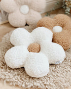 Gänseblümchen-Kissen, Dekokissen aus Plüsch-Teddy-Stoff, 33 cm