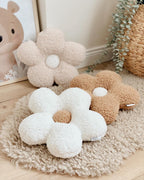 Gänseblümchen-Kissen, Dekokissen aus Plüsch-Teddy-Stoff, 33 cm