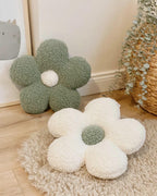 Gänseblümchen-Kissen, Dekokissen aus Plüsch-Teddy-Stoff, 33 cm