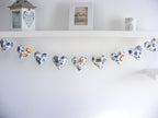 Wimpelkette aus Baumwolle mit Herzen und Blumenmotiv, Kinderzimmer-Deko