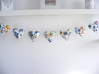 Wimpelkette aus Baumwolle mit Herzen und Blumenmotiv, Kinderzimmer-Deko