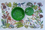 Leinen Tischsets im Set, botanischer Herbst-Druck, 32 x 48 cm