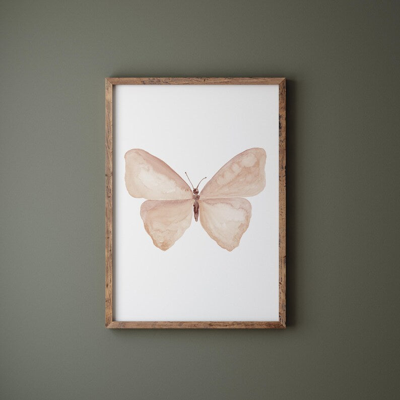 Boho Schmetterling Wandkunst – 3er Set Aquarell Fine-Art-Drucke auf Satinpapier