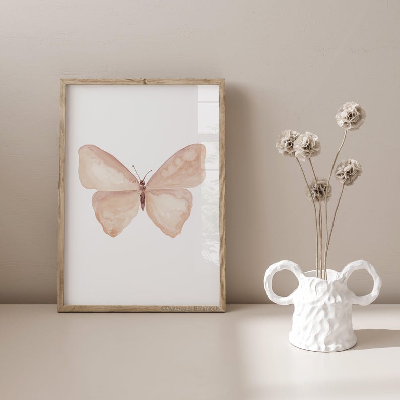 Boho Schmetterling Wandkunst – 3er Set Aquarell Fine-Art-Drucke auf Satinpapier