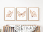Boho Schmetterling Wandkunst – 3er Set Aquarell Fine-Art-Drucke auf Satinpapier