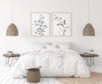 Minimalistische blaue botanische Wandkunst - oder Schlafzimmer