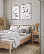 Minimalistische blaue botanische Wandkunst - oder Schlafzimmer