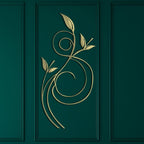 Luxuriöse minimalistische Metall-Wandkunst – botanische Blatt- und Rankenskulptur, moderne abstrakte Wanddekoration