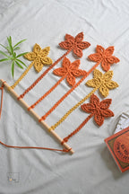 Makramee Blatt Wandbehang aus Baumwollschnur, handgefertigt, 45 cm breit, 50 cm hoch