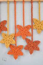 Makramee Blatt Wandbehang aus Baumwollschnur, handgefertigt, 45 cm breit, 50 cm hoch