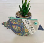 Liberty London Vogel-Geldbörse aus Baumwolle, handgefertigte Reißverschlusstasche, 8 cm hoch