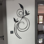 Luxuriöse minimalistische Metall-Wandkunst – botanische Blatt- und Rankenskulptur, moderne abstrakte Wanddekoration