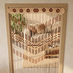 Handgefertigter Holzperlen-Türvorhang, 30 Stränge, Buchenholz, natur, 2,0 × 1,05 m