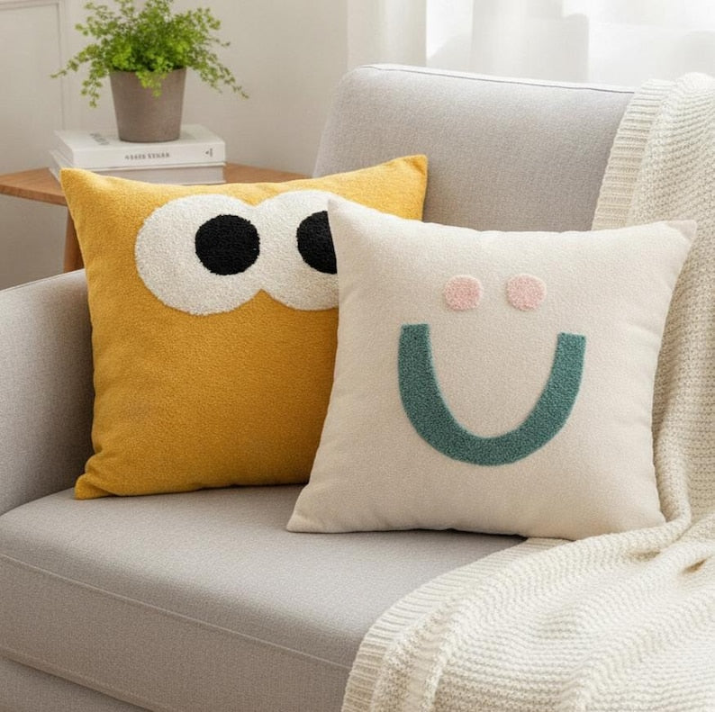 Kissenbezug 45 x 45 cm, bunter Kawaii-Dekokissenbezug, Dopamine Decor
