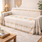 Boho Chenille Sofabezug, anti-rutsch und katzenkratzfest, Couchüberwurf