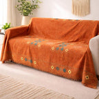 Boho Chenille Sofabezug, anti-rutsch und katzenkratzfest, Couchüberwurf