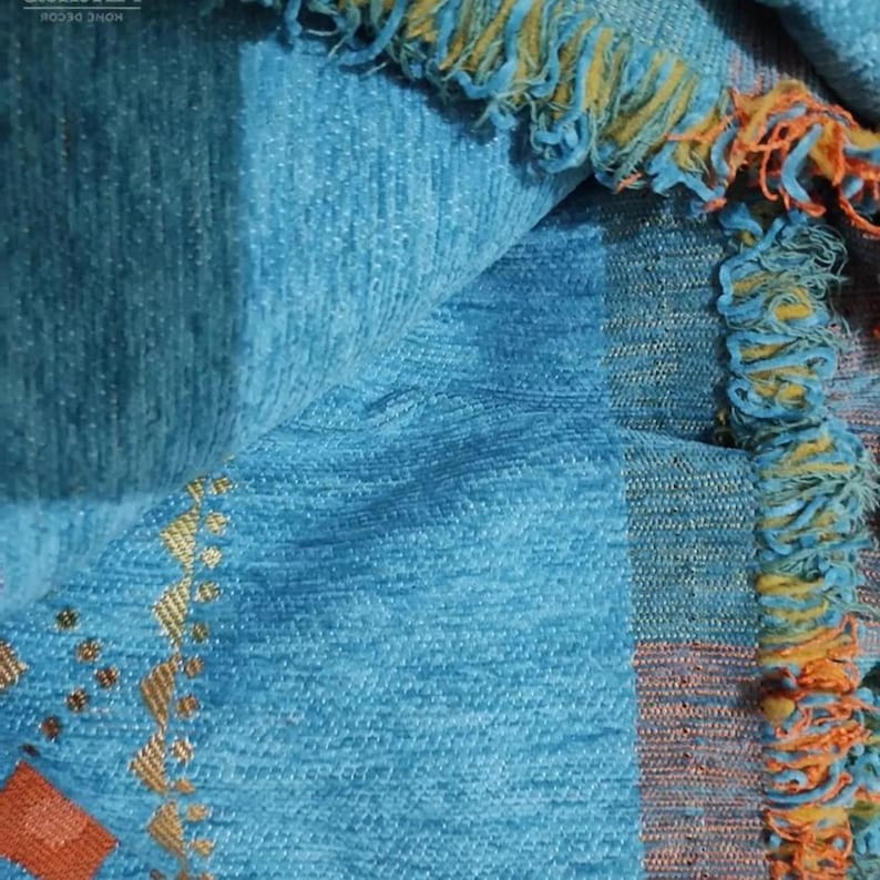 Boho Chenille Sofabezug, anti-rutsch und katzenkratzfest, Couchüberwurf