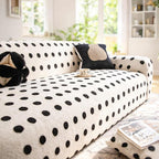 Stretch-Sofabezug mit Pünktchenmuster, weicher Baumwollstoff, moderner Couchschutz
