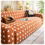 Stretch-Sofabezug mit Pünktchenmuster, weicher Baumwollstoff, moderner Couchschutz