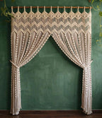 Handgefertigter Makramee-Vorhang aus Baumwolle, Fenstervorhang oder Türvorhang, Boho-Gardine