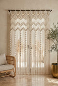 Handgefertigter Makramee-Vorhang aus Baumwolle, Fenstervorhang oder Türvorhang, Boho-Gardine