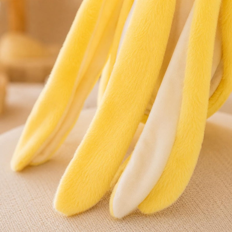 Bananen-Plüschkissen mit gesticktem Gesicht, langes Kuschelkissen aus Kurzplüsch mit PP-Baumwollfüllung