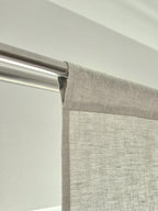 Leinen-Gardinen mit Rüschensaum, 140 cm breit