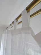 Leinen-Gardinen mit Rüschensaum, 140 cm breit