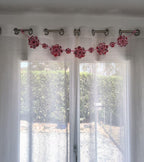 Blumengirlande aus Baumwollstoff, handgefertigt, ca. 142 cm, Vintage-Stil