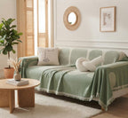 Sofabezug aus Chenille mit Streifenmuster, gewebter Couchschutz und Überwurfdecke für das Wohnzimmer