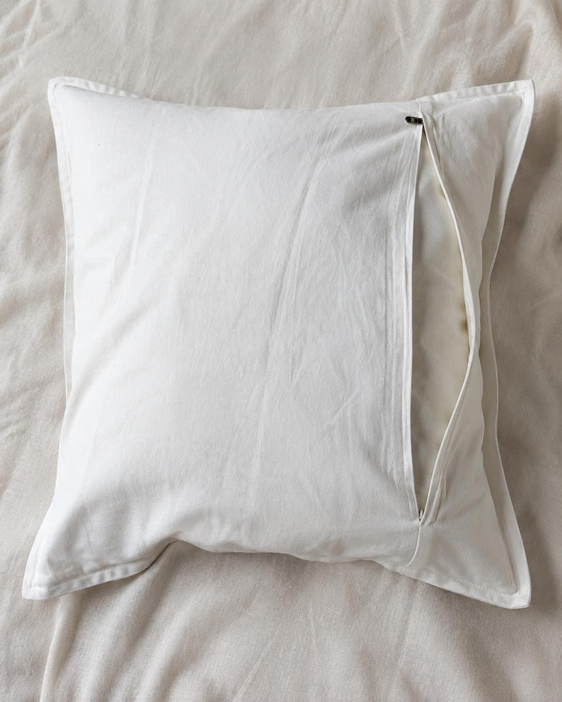 Kissenbezug aus Baumwolle mit Blumenmuster, 40 × 40 cm, senfgelber Blockdruck