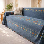 Boho Chenille Sofabezug, anti-rutsch und katzenkratzfest, Couchüberwurf