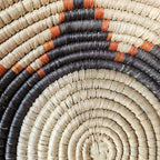 Handgewebter Wandkorb, 20 cm, Naturblatt, Cremefarben mit Rostorange