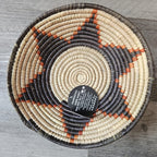 Handgewebter Wandkorb, 20 cm, Naturblatt, Cremefarben mit Rostorange