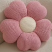 Gänseblümchen-Kissen mit gerippter Plüschstruktur, blütenförmiges Dekokissen, ca. 50 cm