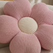 Gänseblümchen-Kissen mit gerippter Plüschstruktur, blütenförmiges Dekokissen, ca. 50 cm