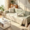 Sofabezug aus Chenille mit Streifenmuster, gewebter Couchschutz und Überwurfdecke für das Wohnzimmer